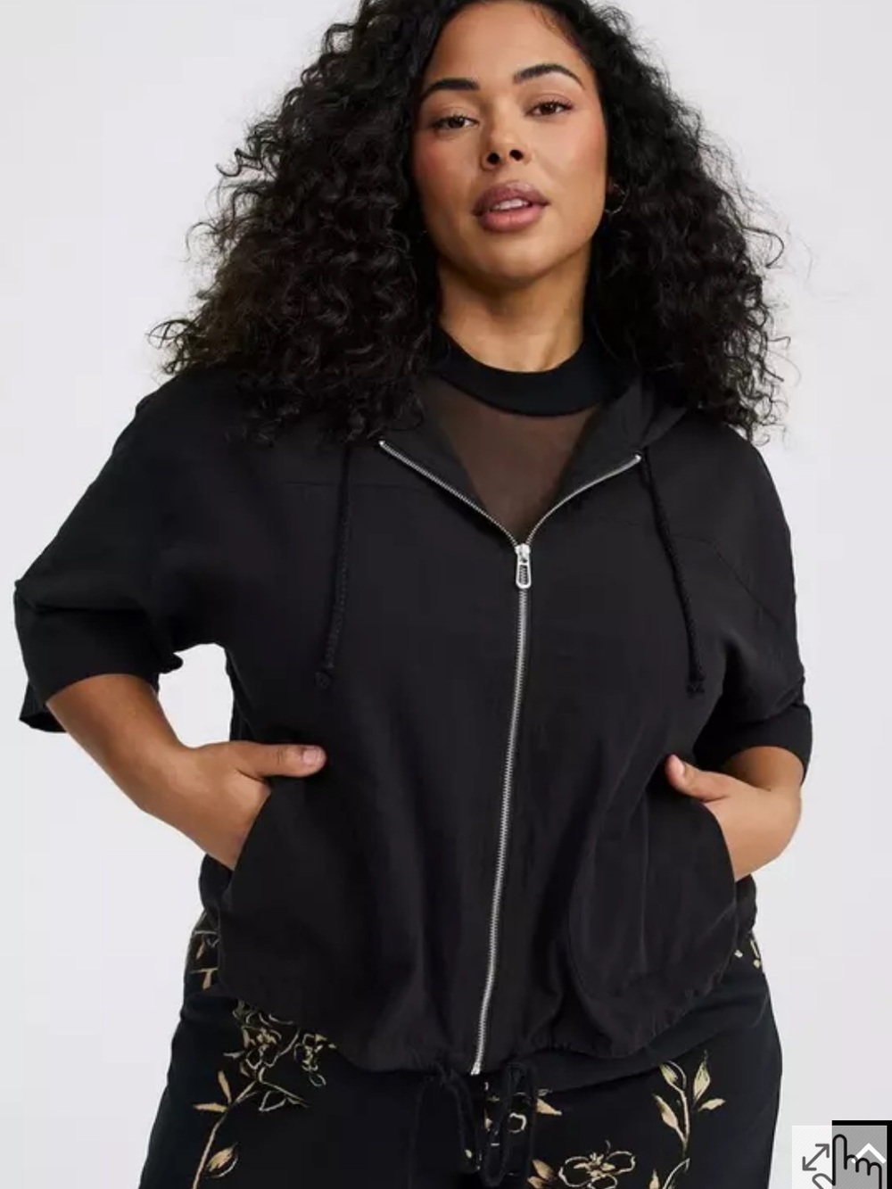 NWT torrid size 3 cropped zip up cotton hoodie